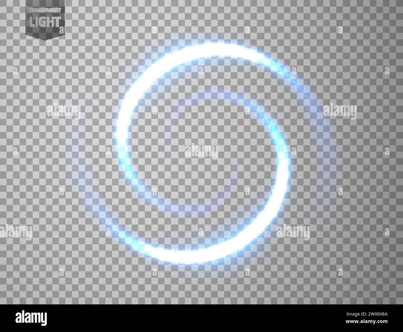 Blue Light Twisted. Isolated on Transparent Background, Vector Illustration Stock Vector