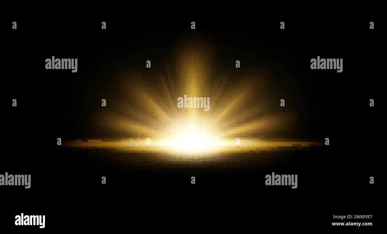 Gold Rays Rising on Dark Background. Suitable For Product Advertising ...