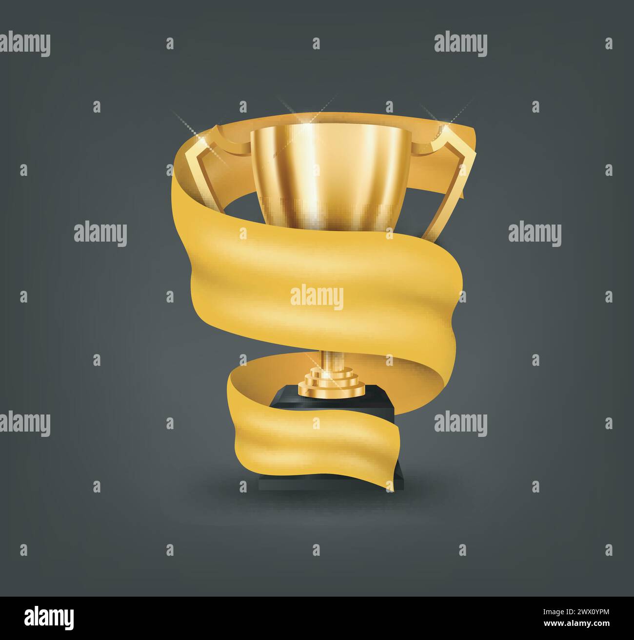 Trophies Wrapped in A Revolving Cloth, Vector Illustration Stock Vector