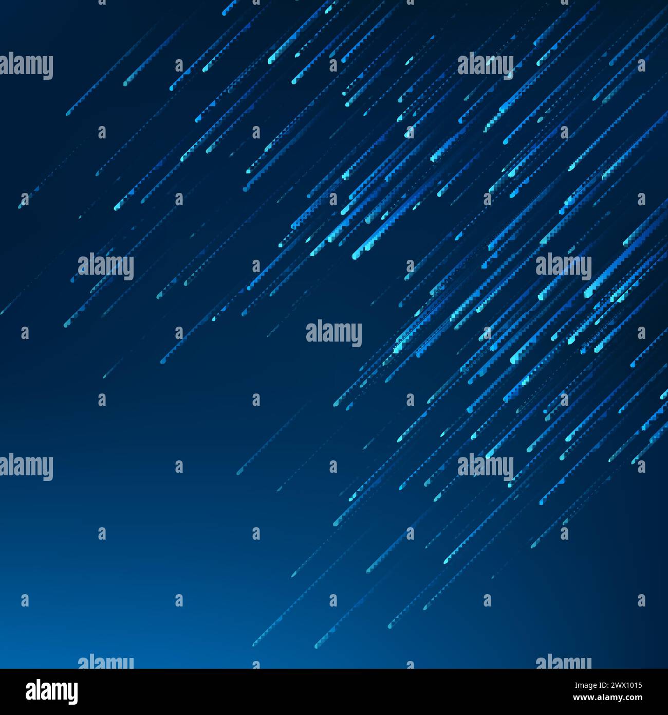 Fallen Blue Lines on Dark Blue Background, Vector Illustration Stock