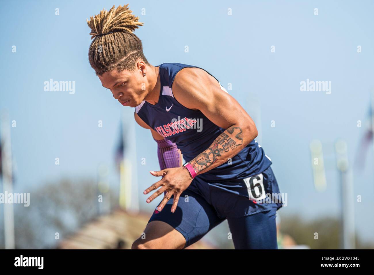 March 1, 2024 Jelani Watkins of Humble Atascocita High School competes