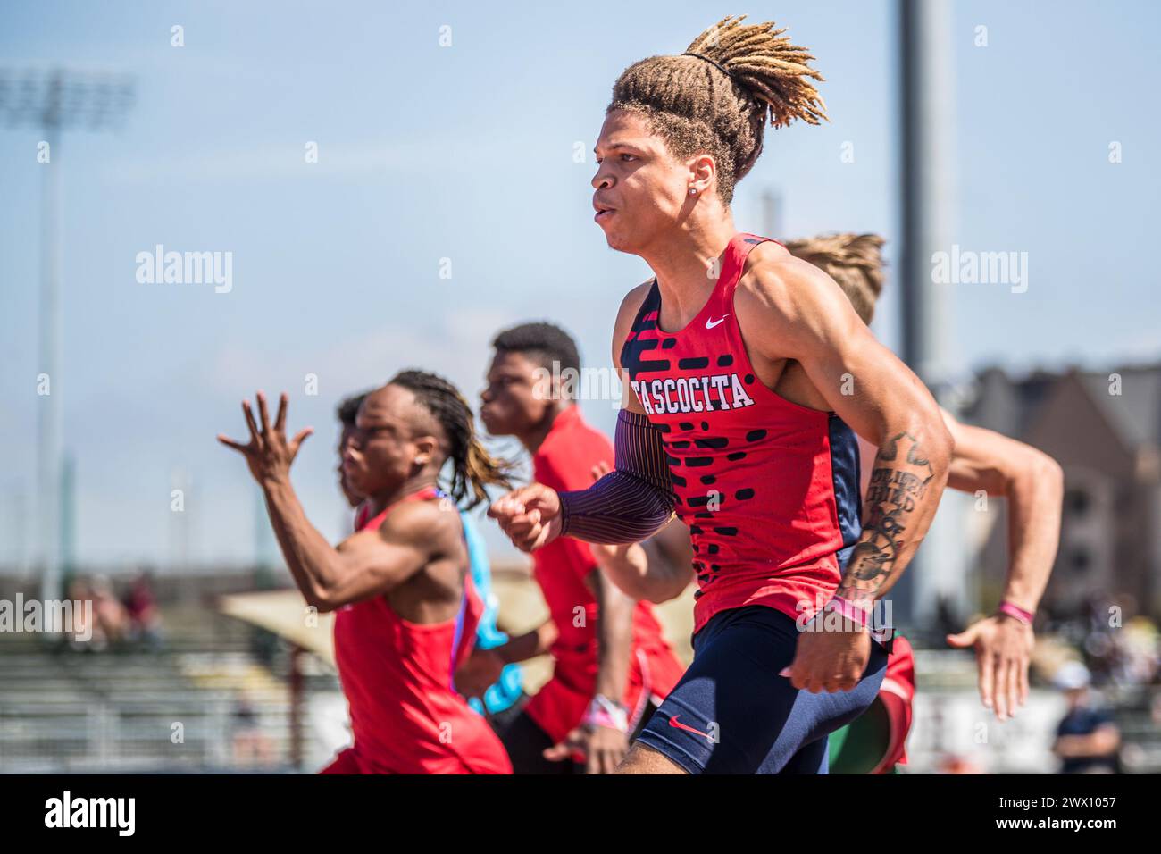 March 2, 2025 Jelani Watkins of Humble Atascocita High School competes