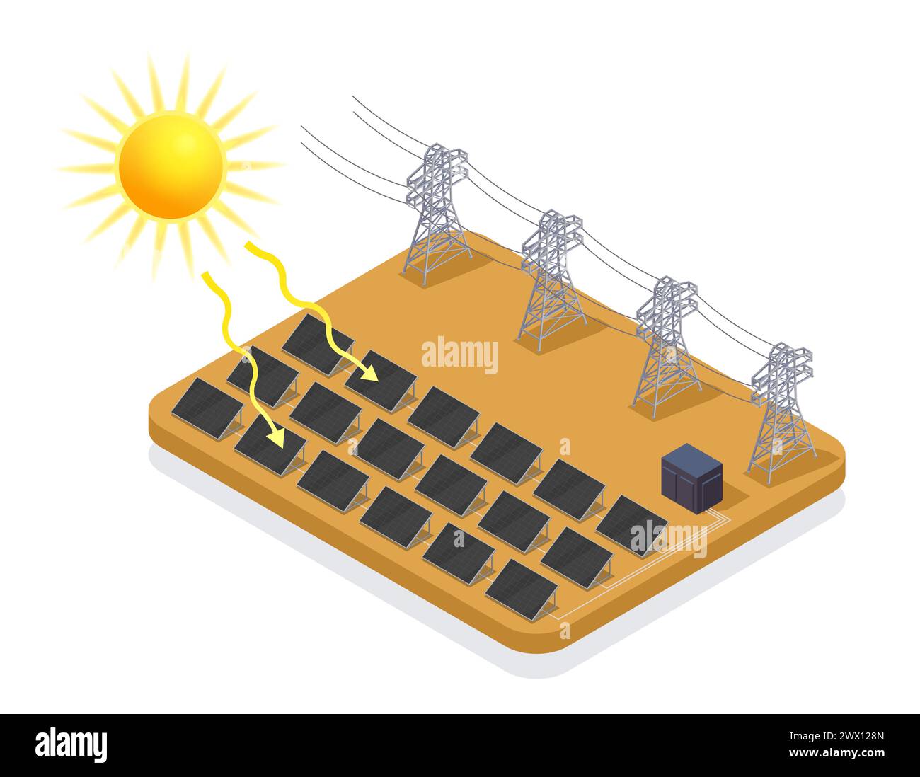 Ecological awareness renewable energy sources isometric concept with ...