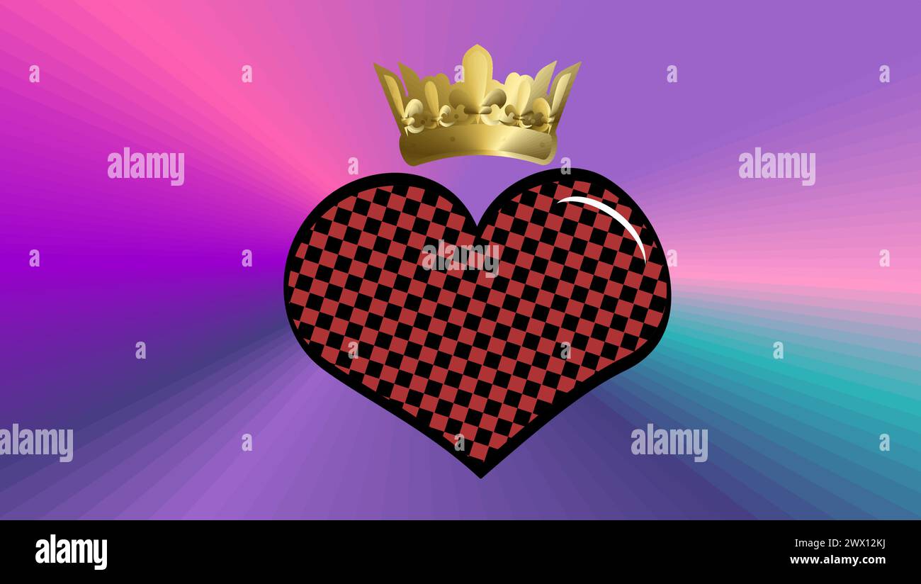 red heart valentine day postal card background in vector format Stock Vector