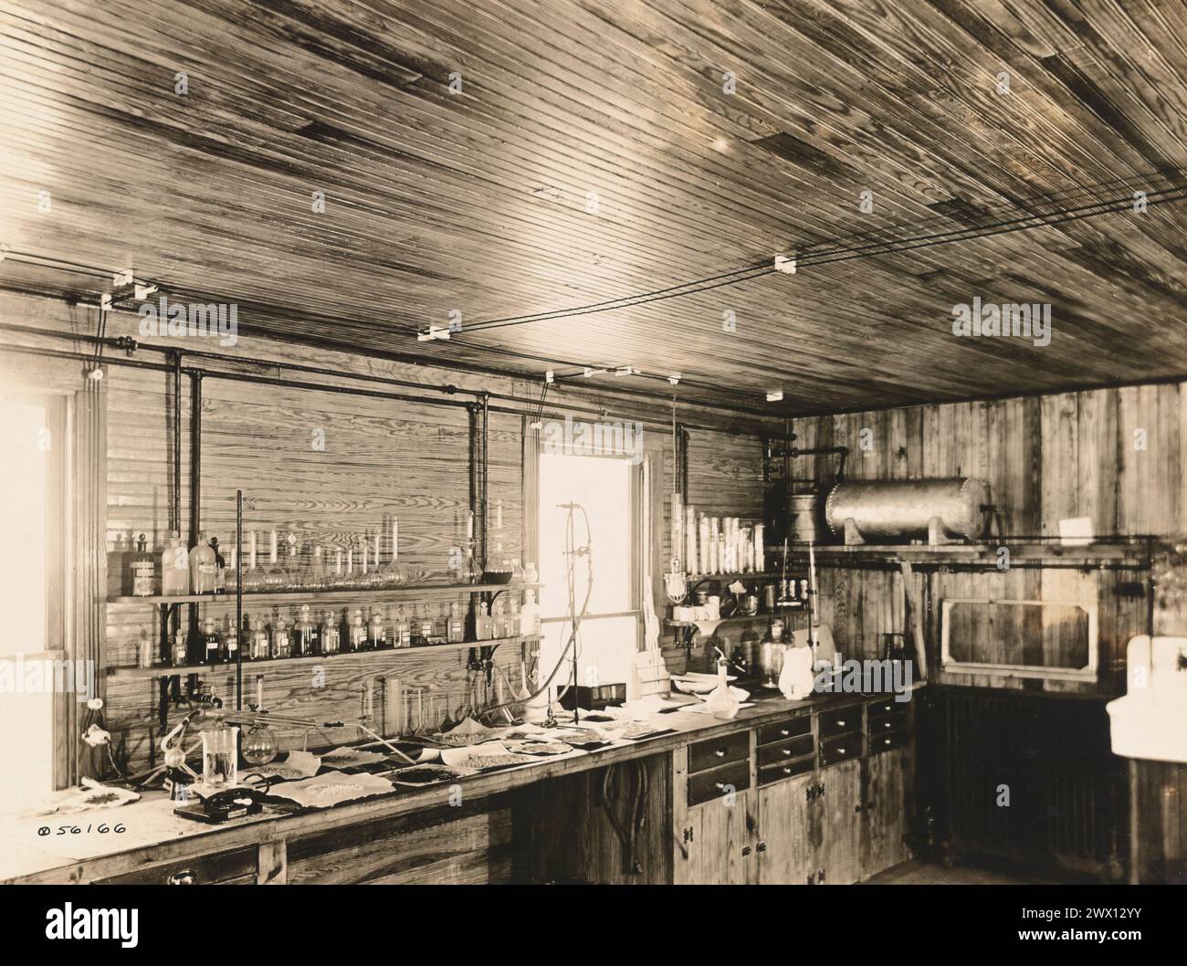 Manufacturing refined Trinitrotoluol. Corner of the control laboratory ...