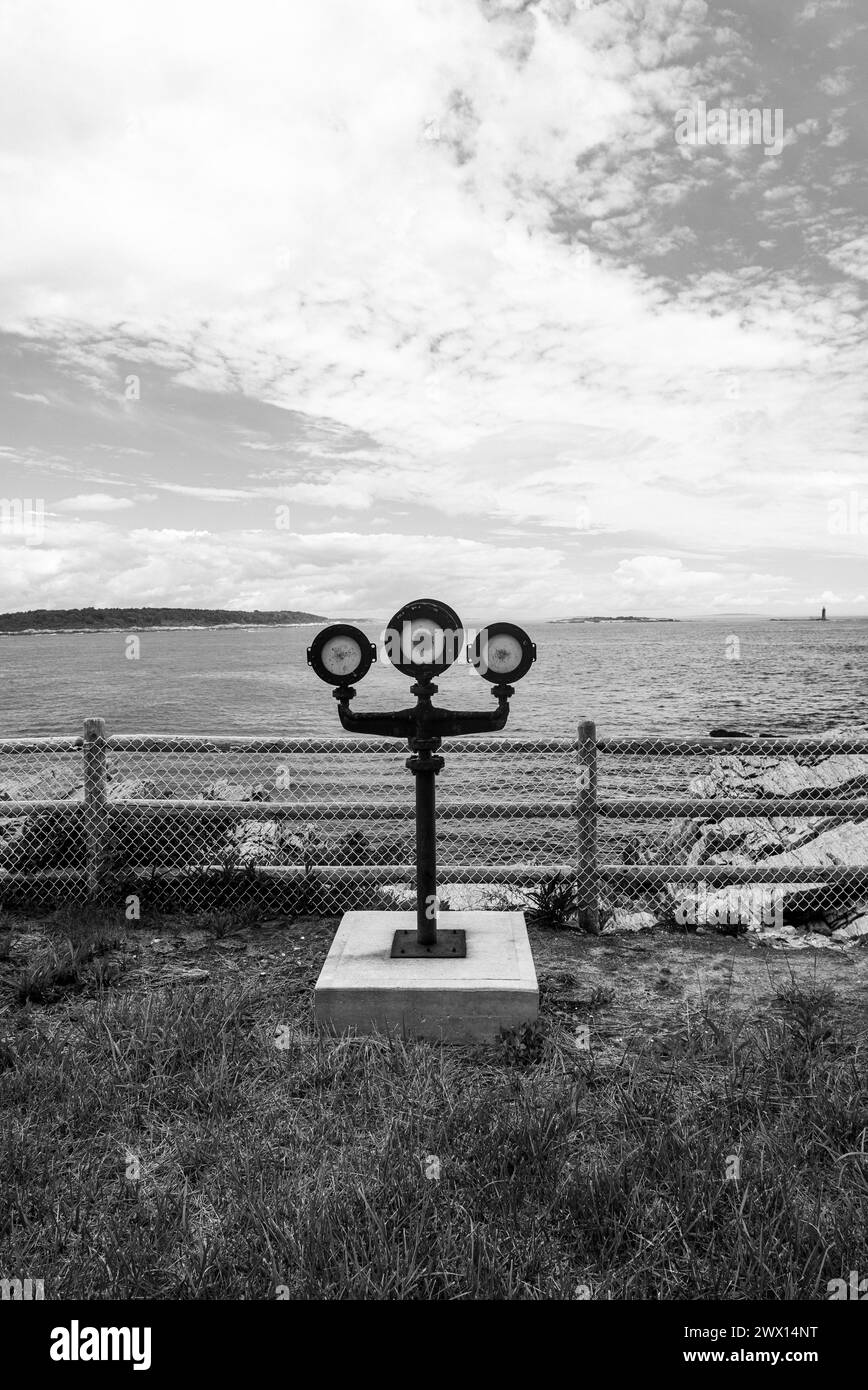 Portland Head Light, which is the oldest lighthouse in Maine, in Fort Williams Park, Cape Elizabeth Stock Photo