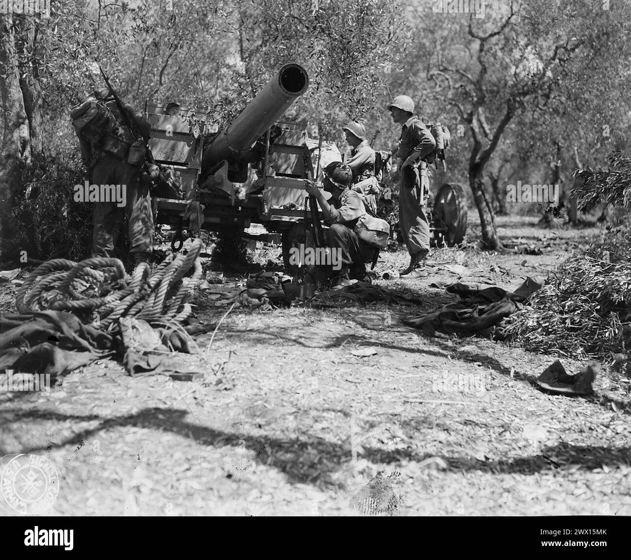 Second world war italy 1944 Black and White Stock Photos
