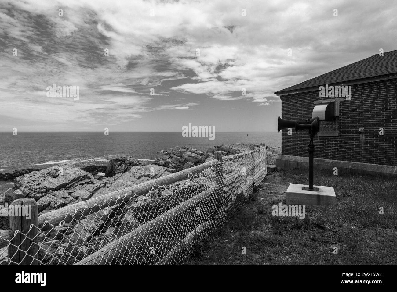 Portland Head Light, which is the oldest lighthouse in Maine, in Fort Williams Park, Cape Elizabeth Stock Photo