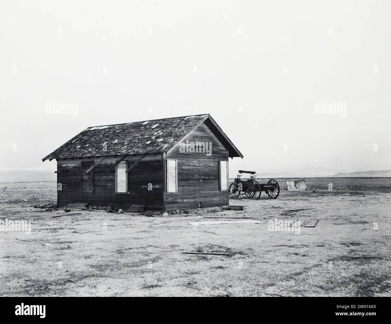 An abandoned dwelling on land condemned for the building of Naval Air Weapons Station, China Lake ca. 1930s or 1940s Stock Photo