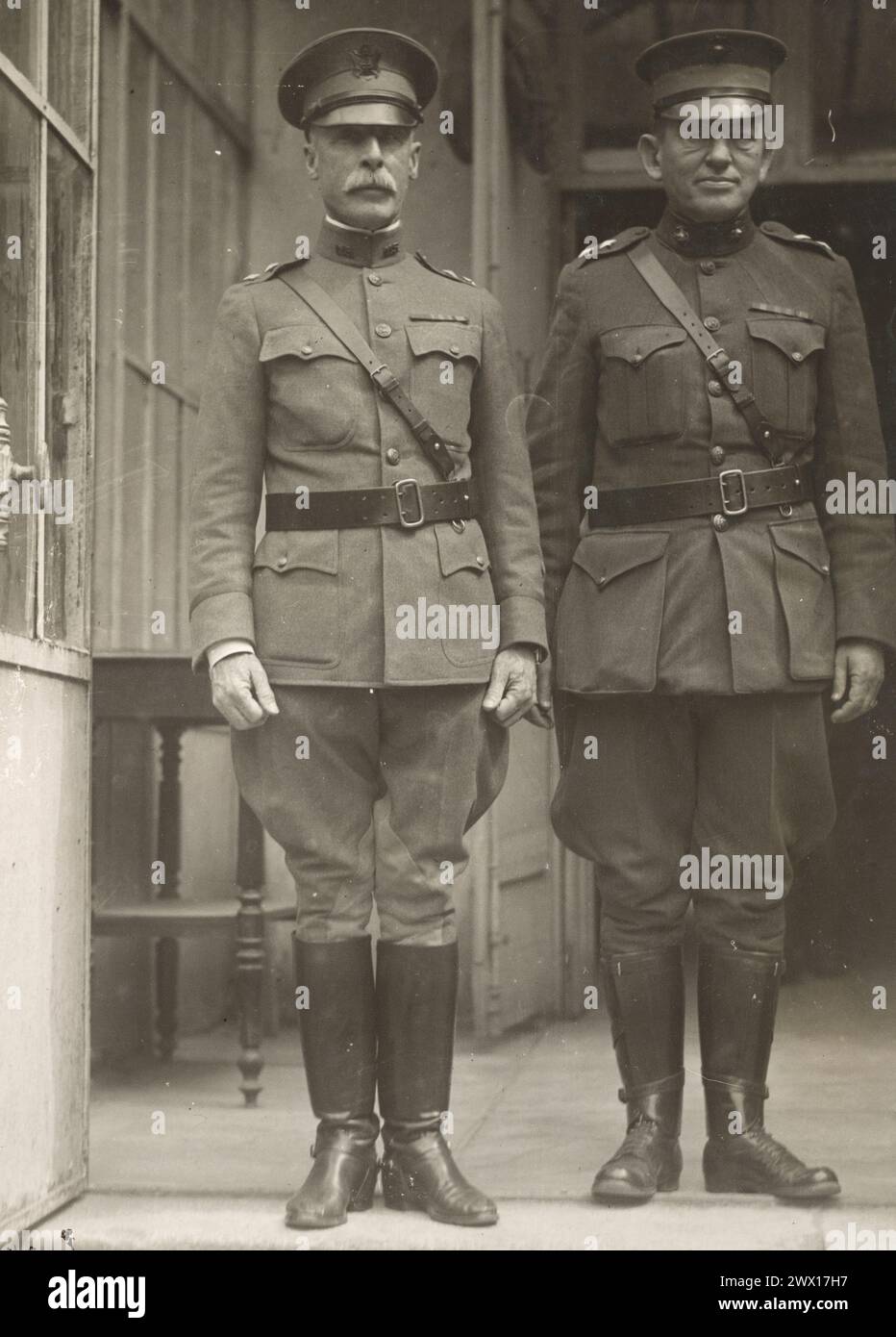 Major General Omar Bundy and Major General J.A. LeJeune ca. 1918 Stock Photo