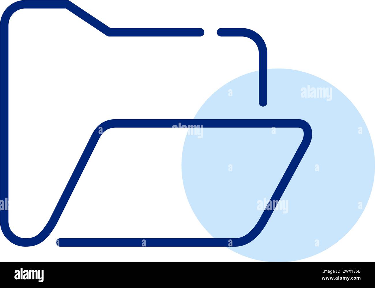 Open computer folder. File access and sharing, data management and navigation. Pixel perfect, editable stroke Stock Vector