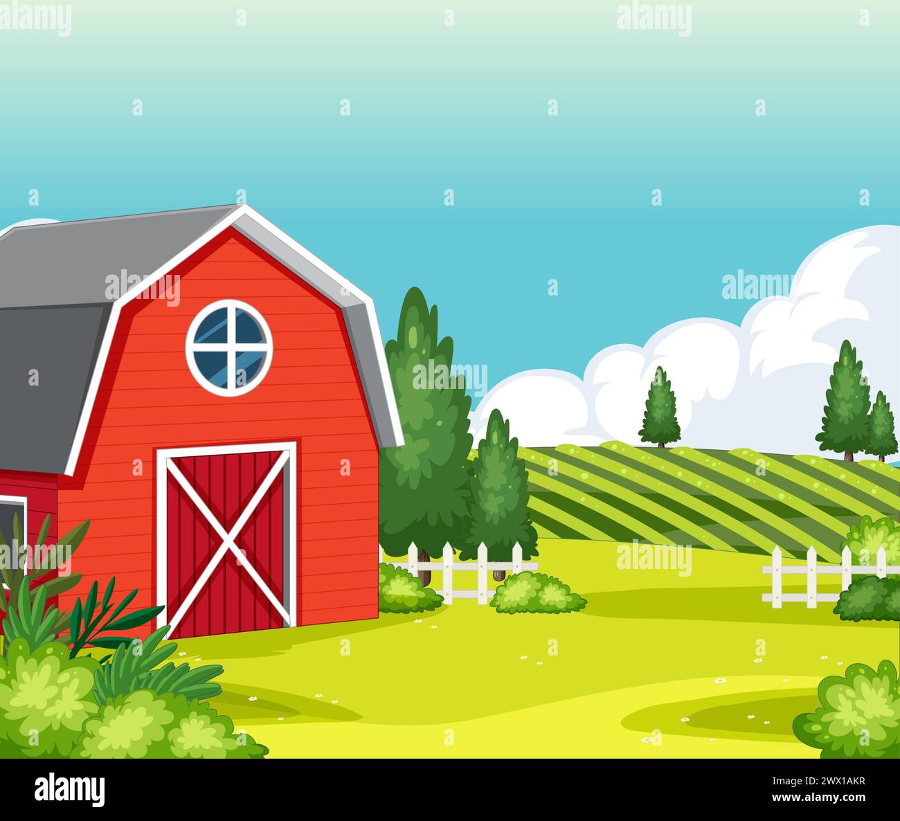 Peaceful farm vector vectors hi-res stock photography and images - Alamy