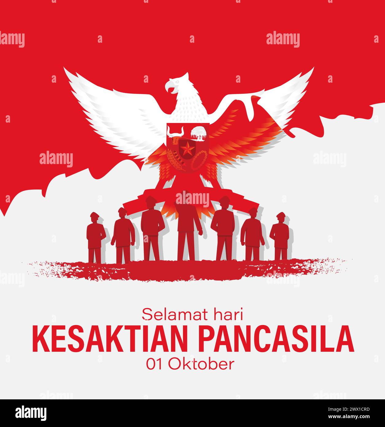 Translation : Happy Pancasila Day. Vector Illustration of Pancasila ...