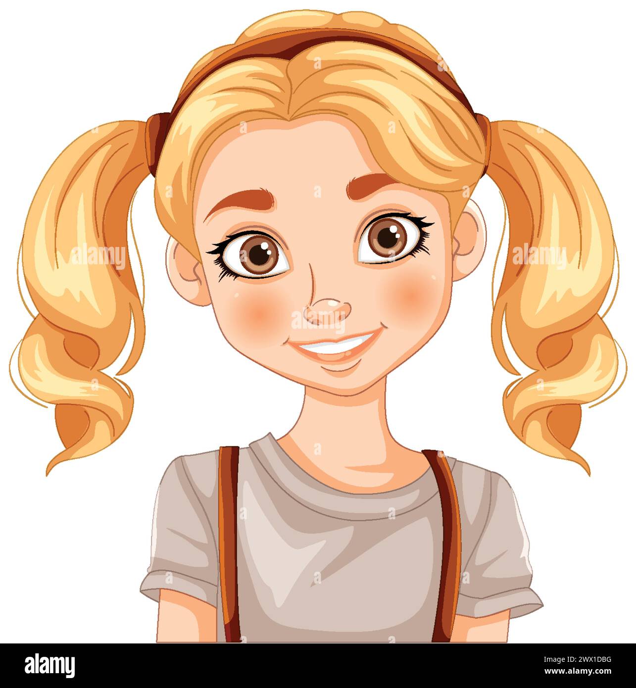 Vector illustration of a smiling young girl Stock Vector Image & Art ...