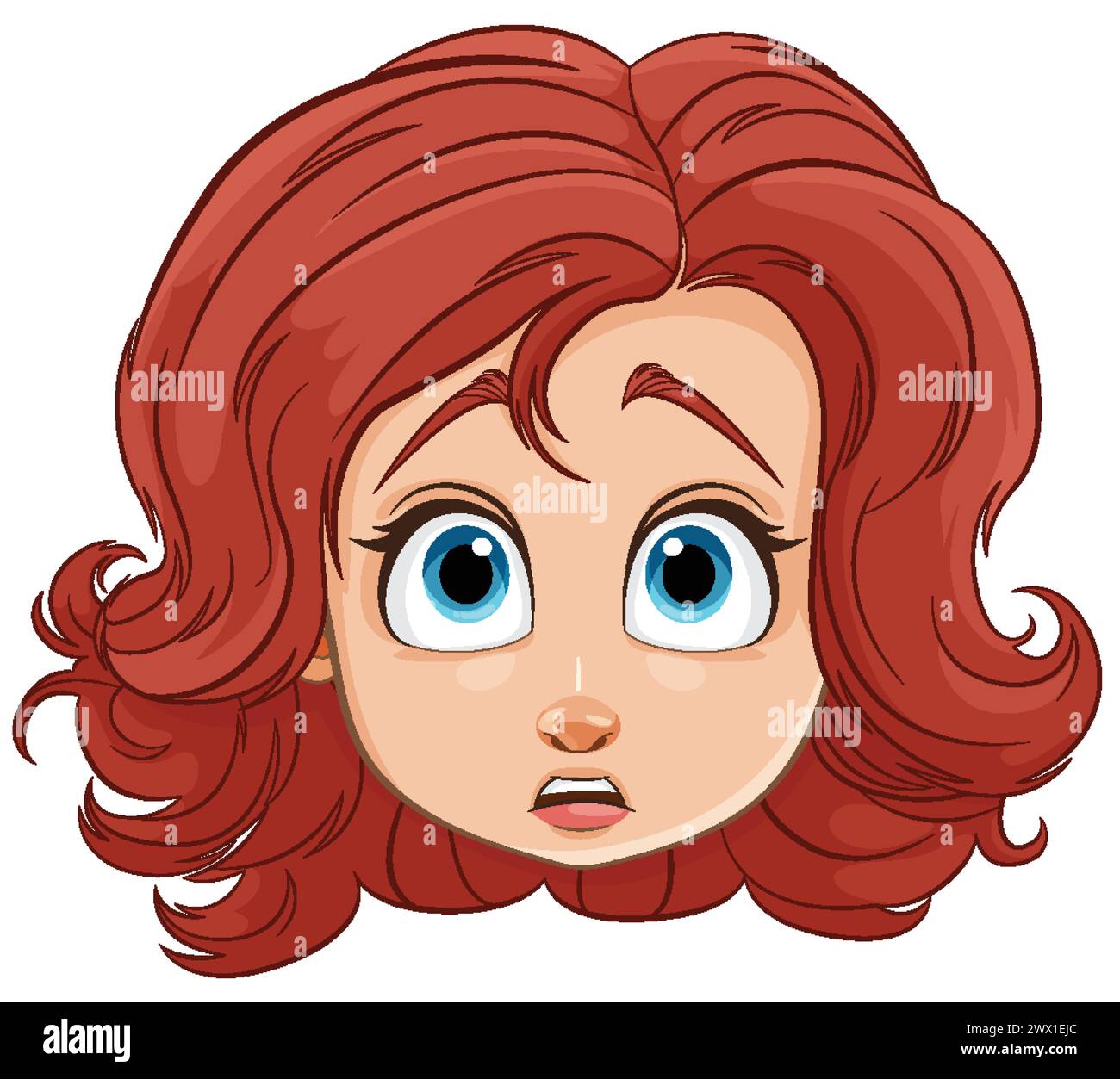 Vector illustration of a girl with a surprised expression Stock Vector