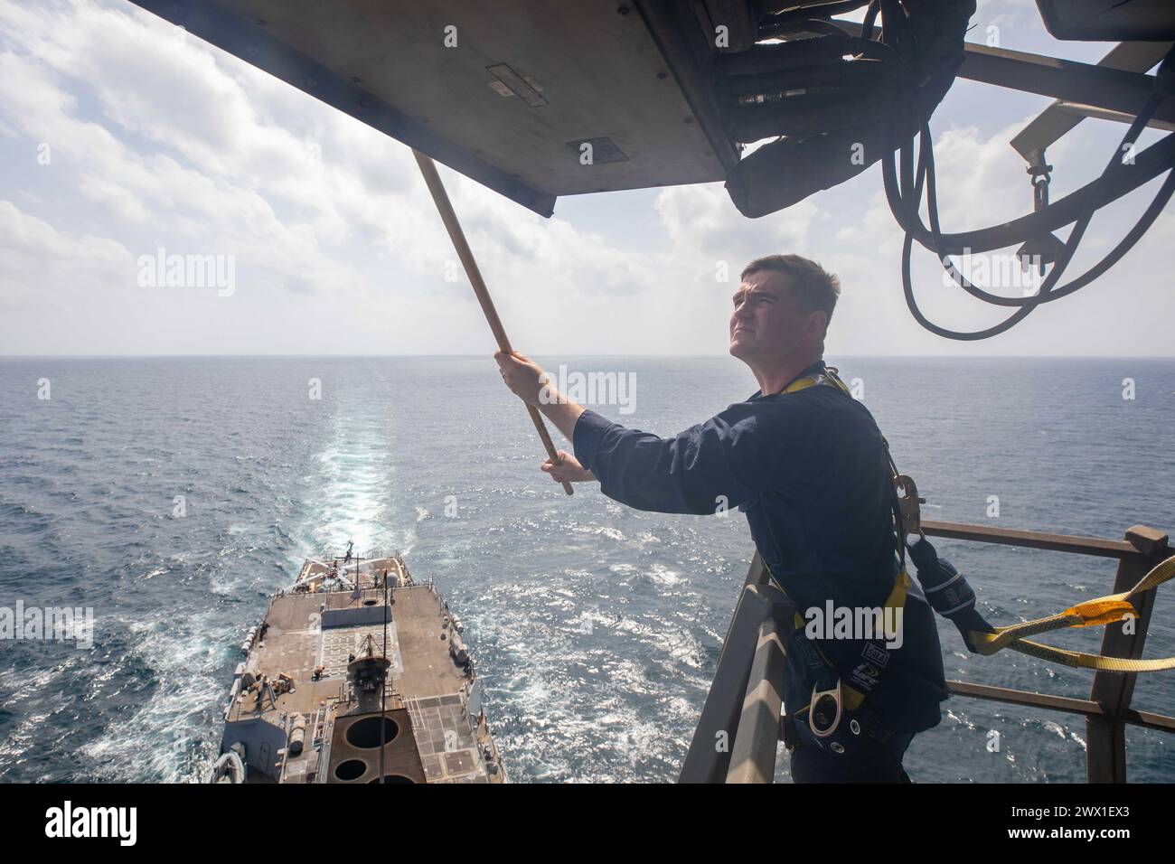 Arabian Sea. 3rd Mar, 2024. Fire Controlman (Aegis) conducts weather ...
