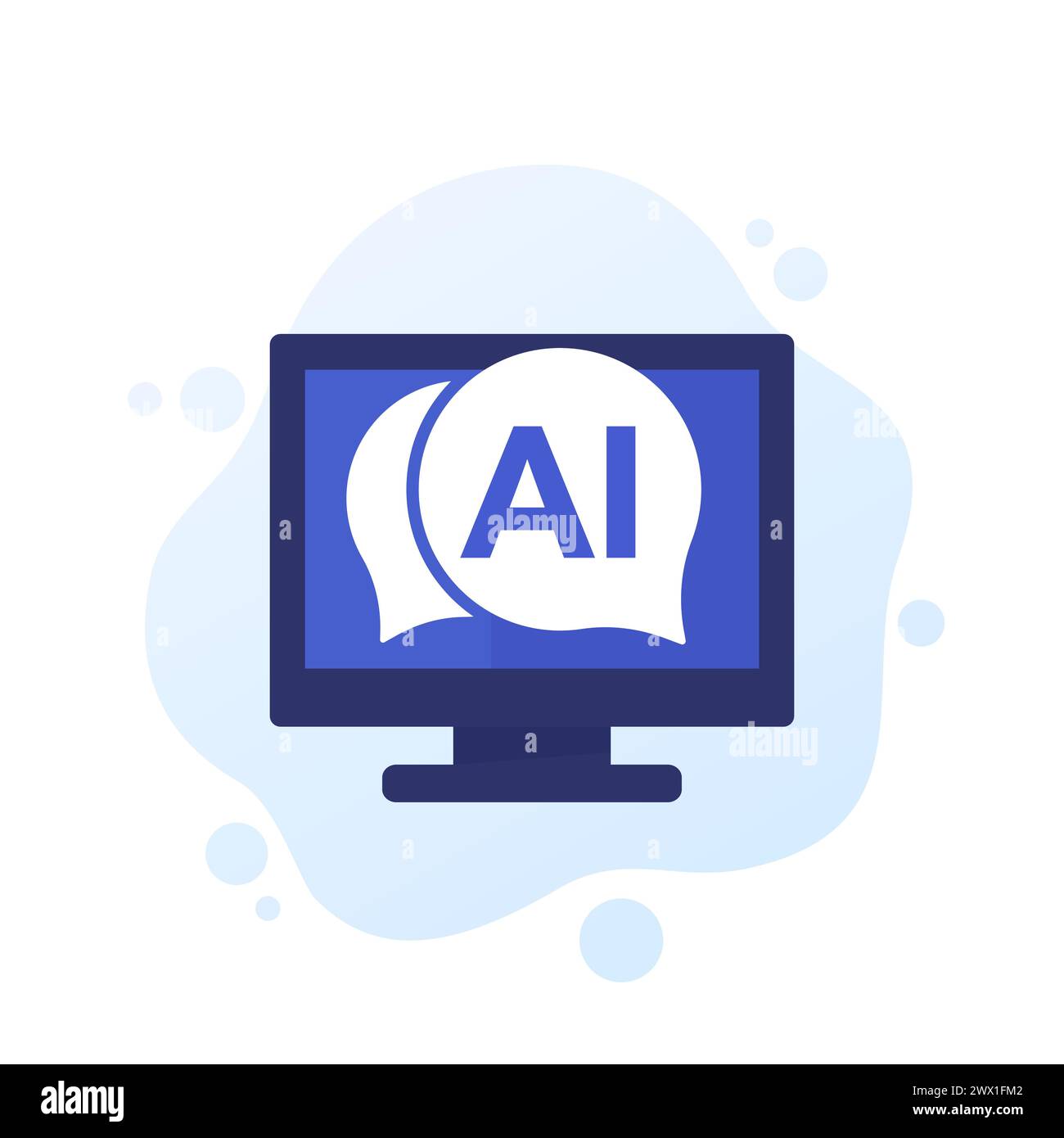 AI chat vector icon, Artificial intelligence Stock Vector