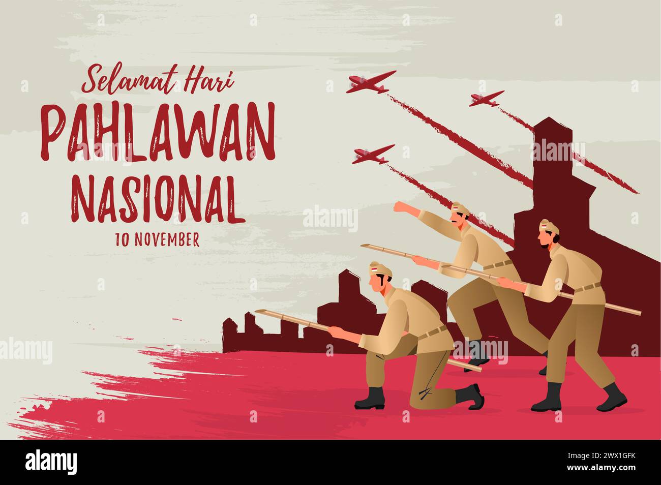 Selamat hari pahlawan nasional. Translation: Happy Indonesian National ...