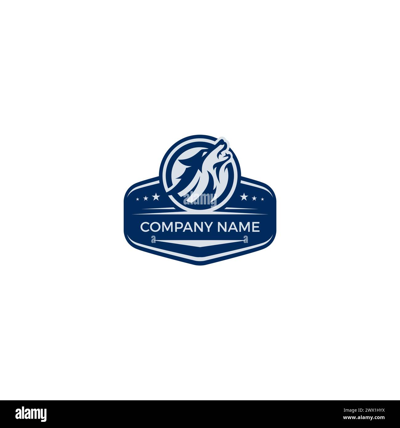 Wolf Vintage Logo Design. Wolf Vector Illustration Stock Vector