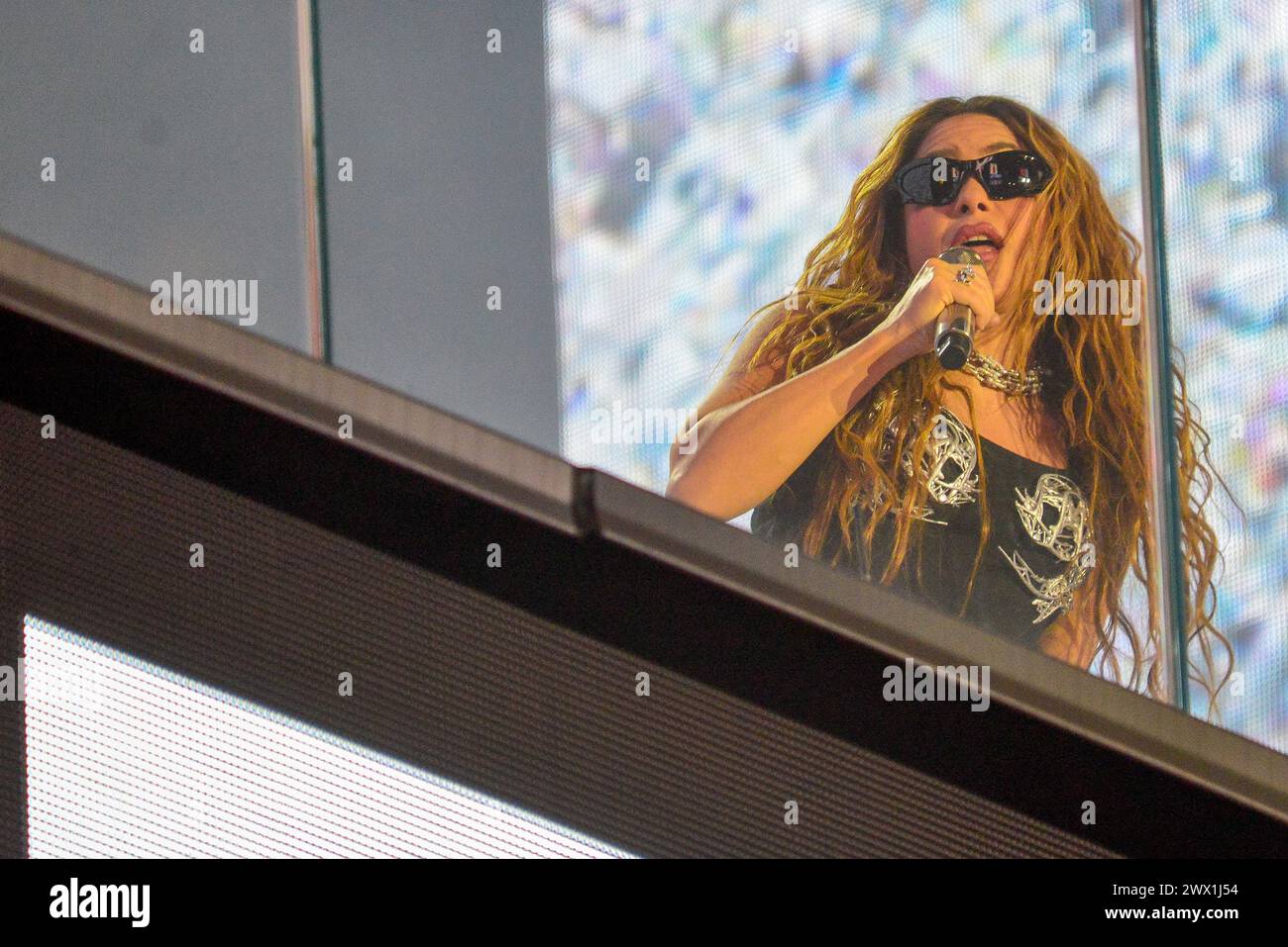Colombian singer-songwriter Shakira is performing in New York City, on