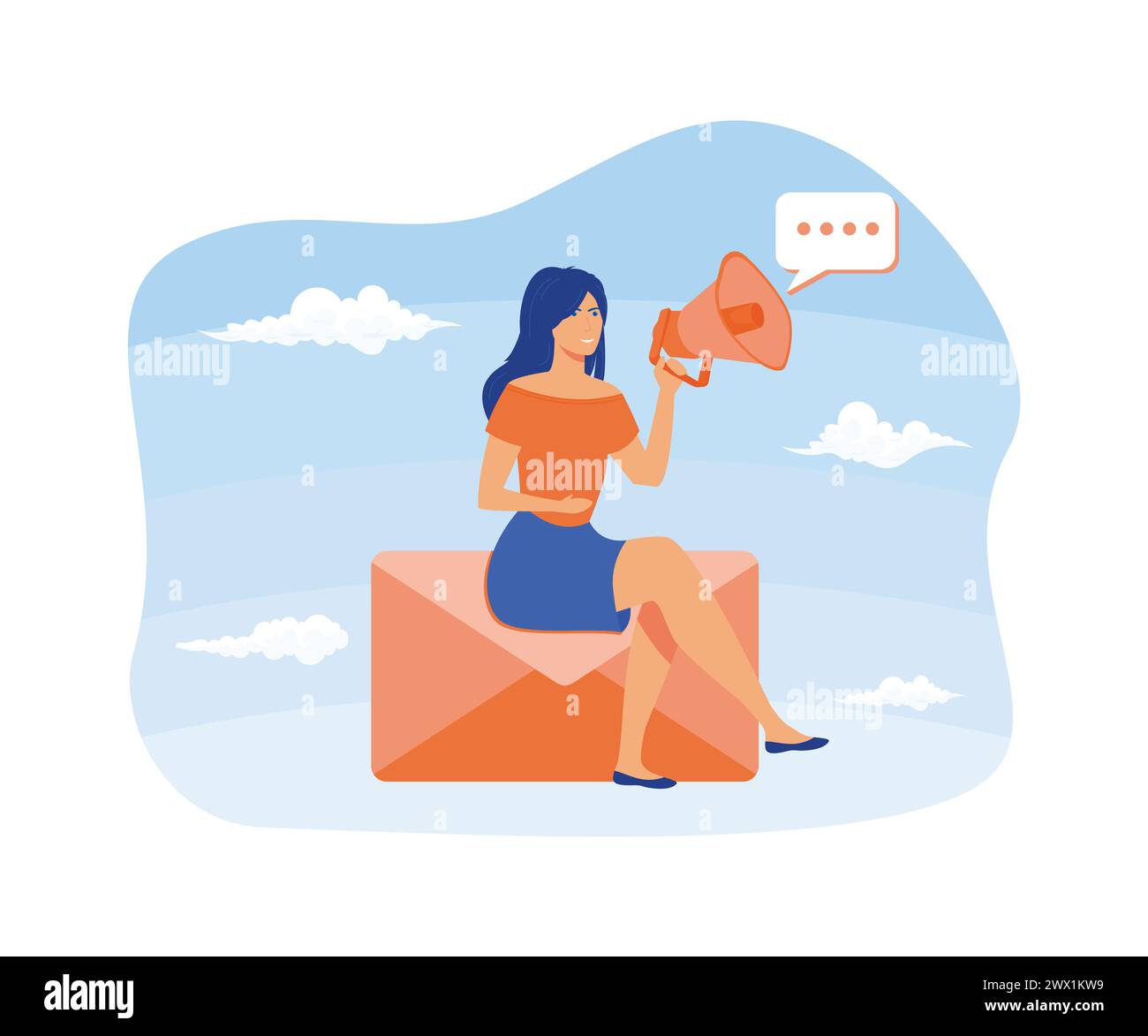 Email marketing concept. subscription and sending email newsletter for discount or promotion information concept. flat vector modern illustration Stock Vector