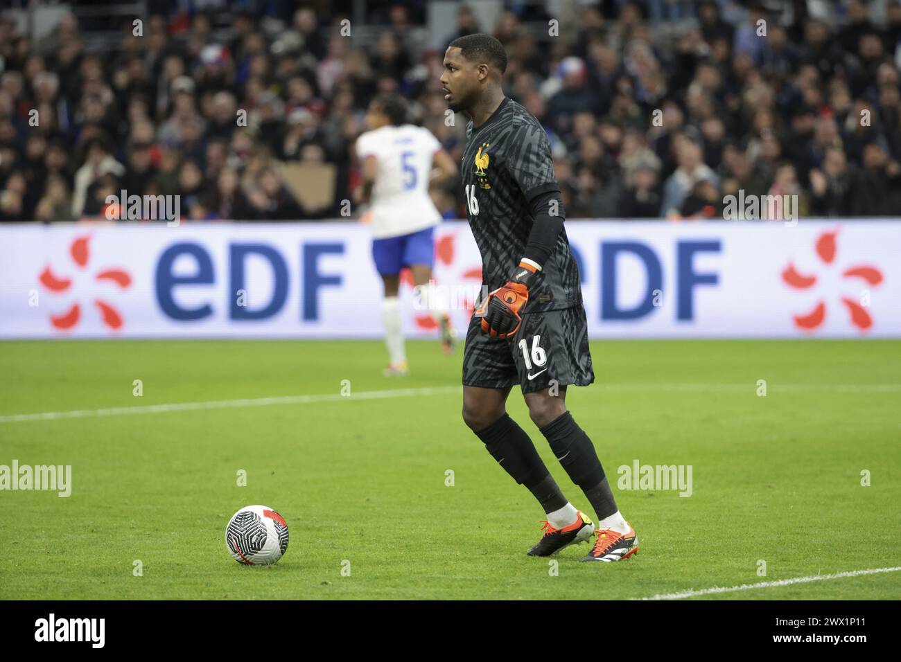 Goalkeeper of France Mike Maignan during the International Friendly football match between France and Chile on March 26, 2024 at Stade Velodrome in Marseille, France Stock Photo