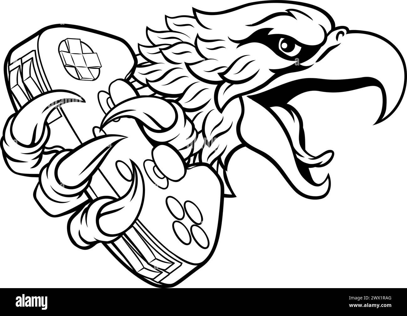 Eagle Hawk Gamer Video Game Cartoon Mascot Stock Vector Image & Art - Alamy