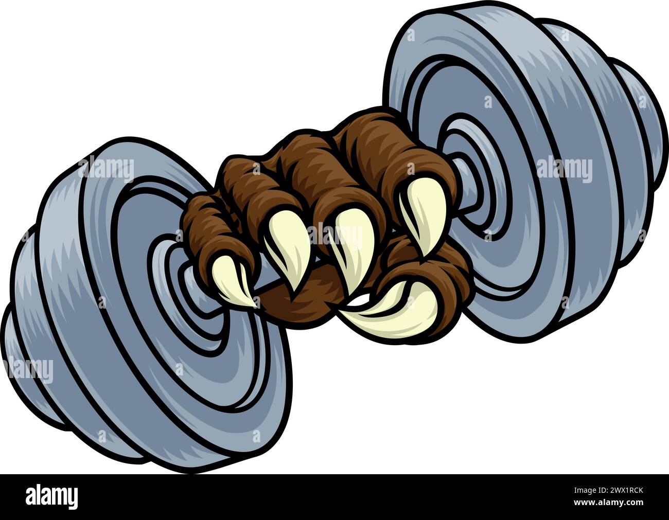 Claw Dumb Bell Gym Weight Dumbbell Monster Hand Stock Vector