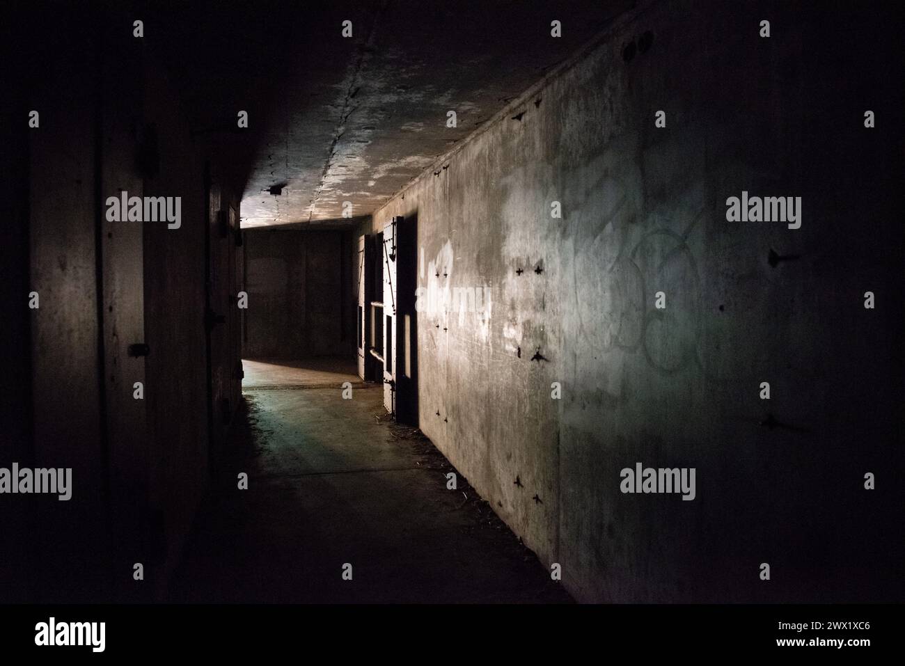 Underground bunker near the bluff at Fort Ebey State Park in Washington State, USA Stock Photo