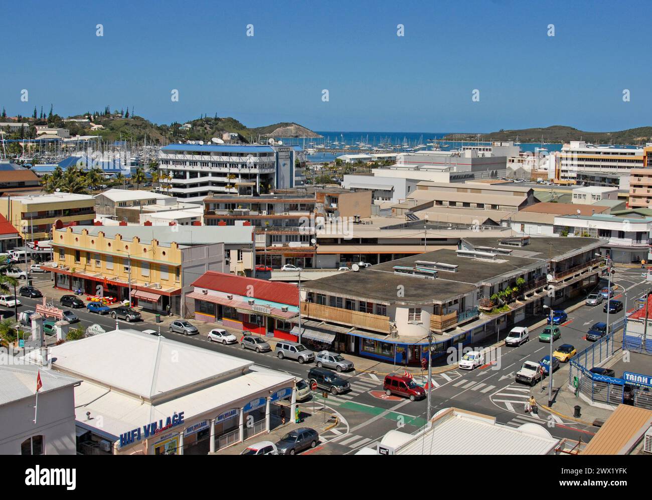 aerial view on city center, Noumea, New  Caledonia Stock Photo