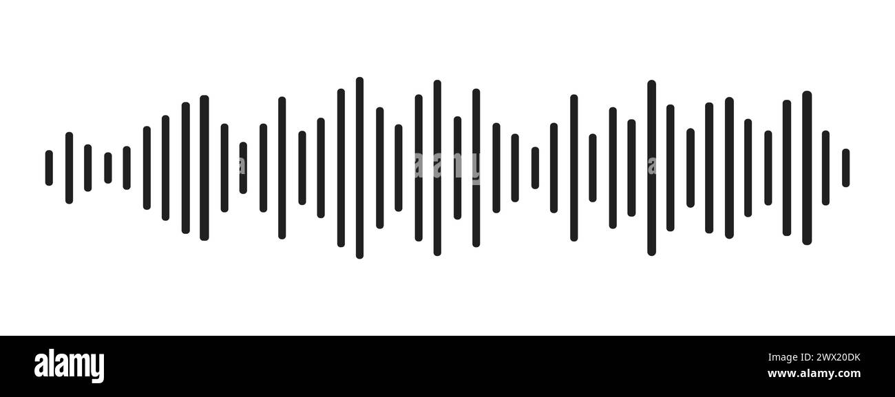 Sound wave decibel audio record simple voice message icon isolated on ...