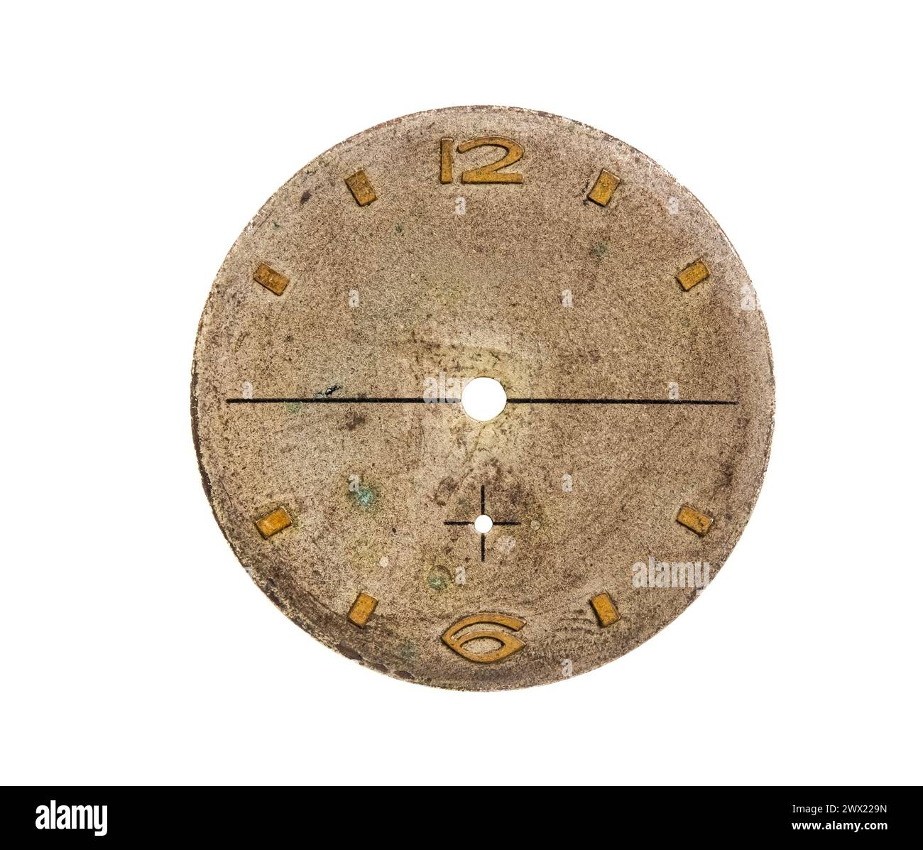 Old vintage clock face isolated on white background Stock Photo - Alamy