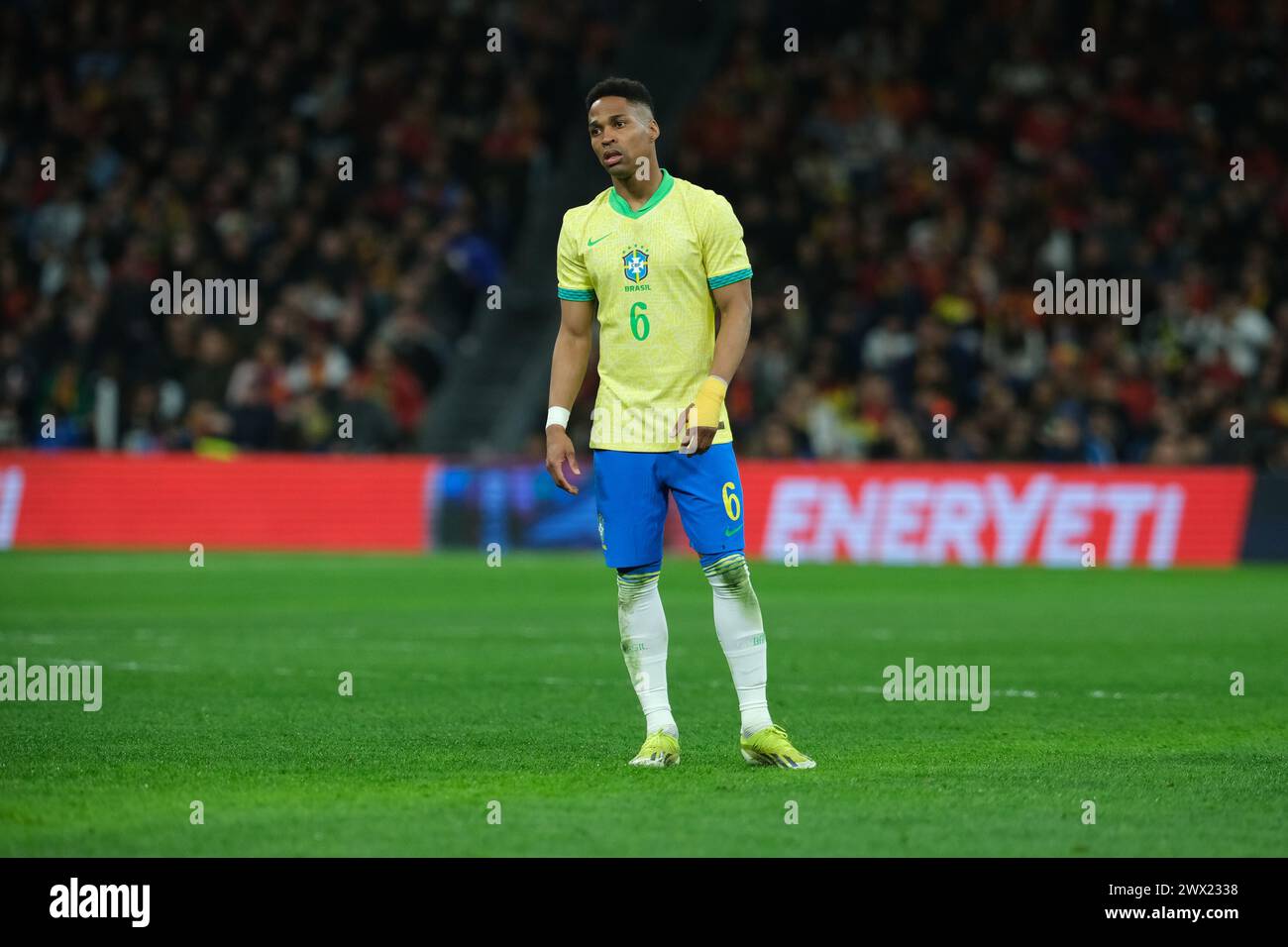 Wendell   of Brazil during the friendly match between Spain and Brazil at Santiago Bernabeu Stadium in Madrid on March 26  Spain Stock Photo