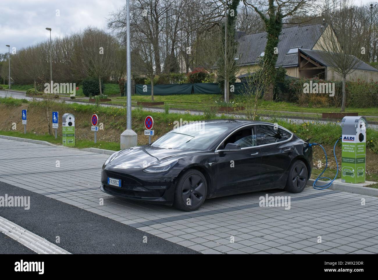 Guipry Messac, France Mar 25, 2024 A static shot of a solid black