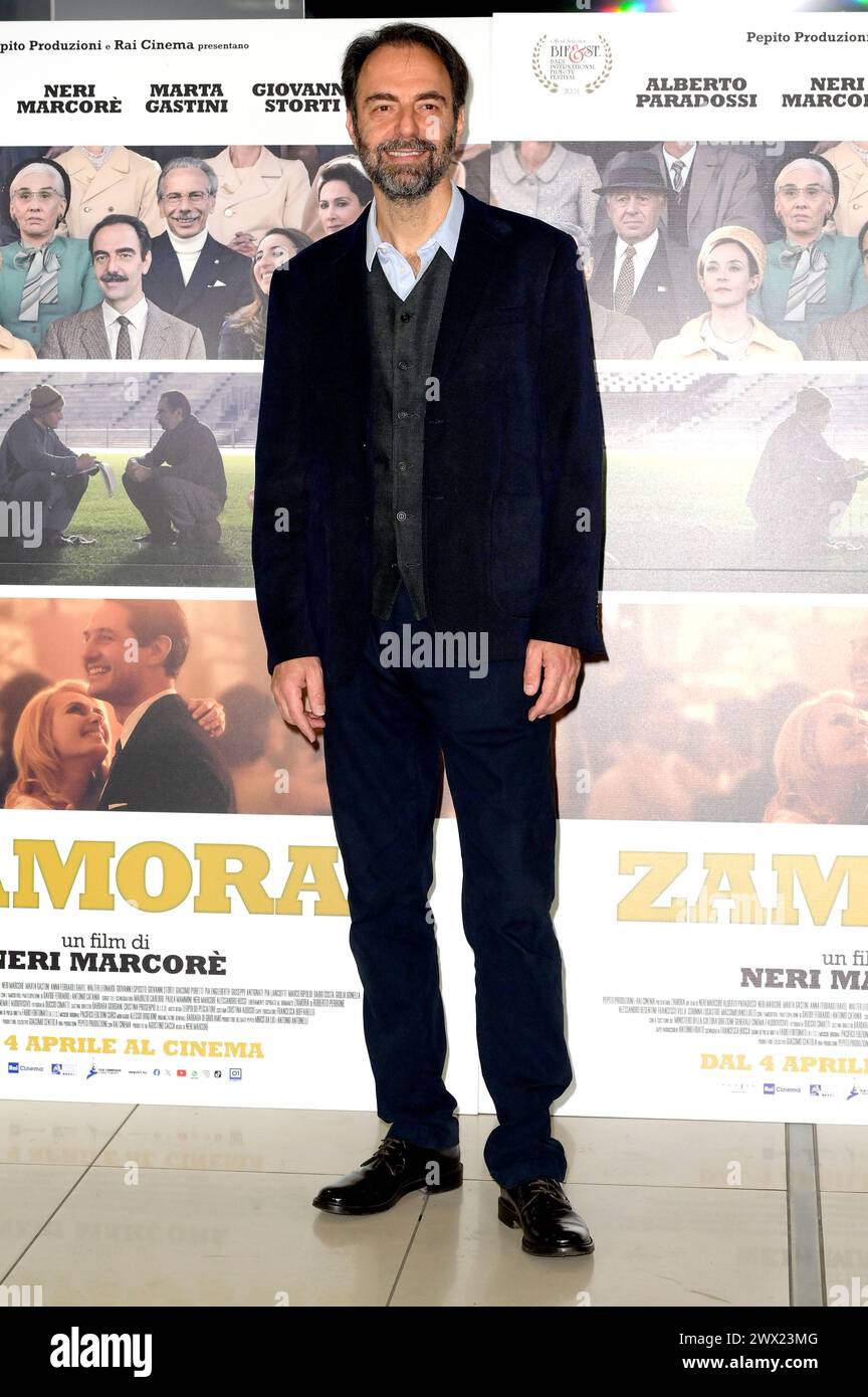 Neri Marcore beim Photocall zum Kinofilm 'Zamora' im Cinema Adriano. Rom, 26.03.2024 Stock Photo