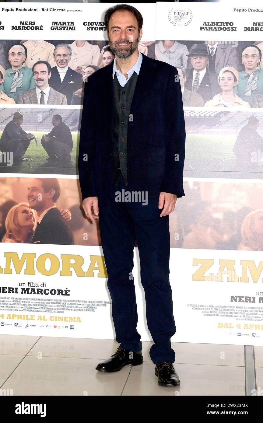 Neri Marcore beim Photocall zum Kinofilm 'Zamora' im Cinema Adriano. Rom, 26.03.2024 Stock Photo