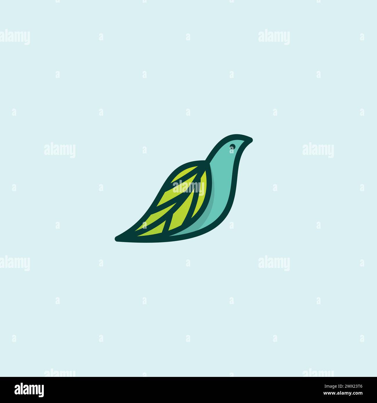 Bird Leaf Logo Simple. Bird Nature Logo Stock Vector