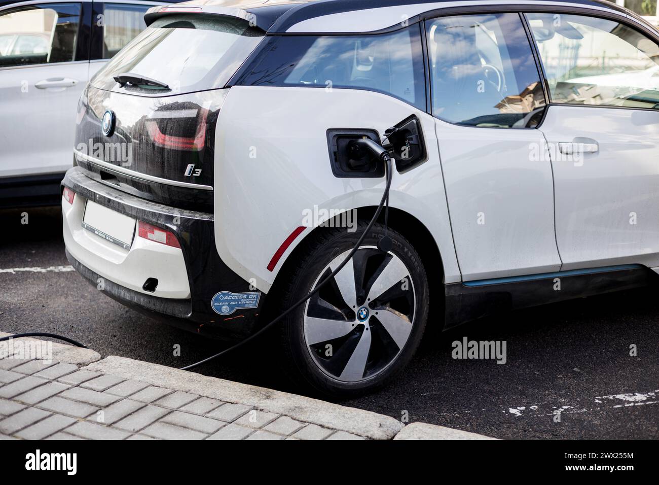 Minsk, Belarus, March 27, 2024 - Electric car BMW I3 charging batteries ...