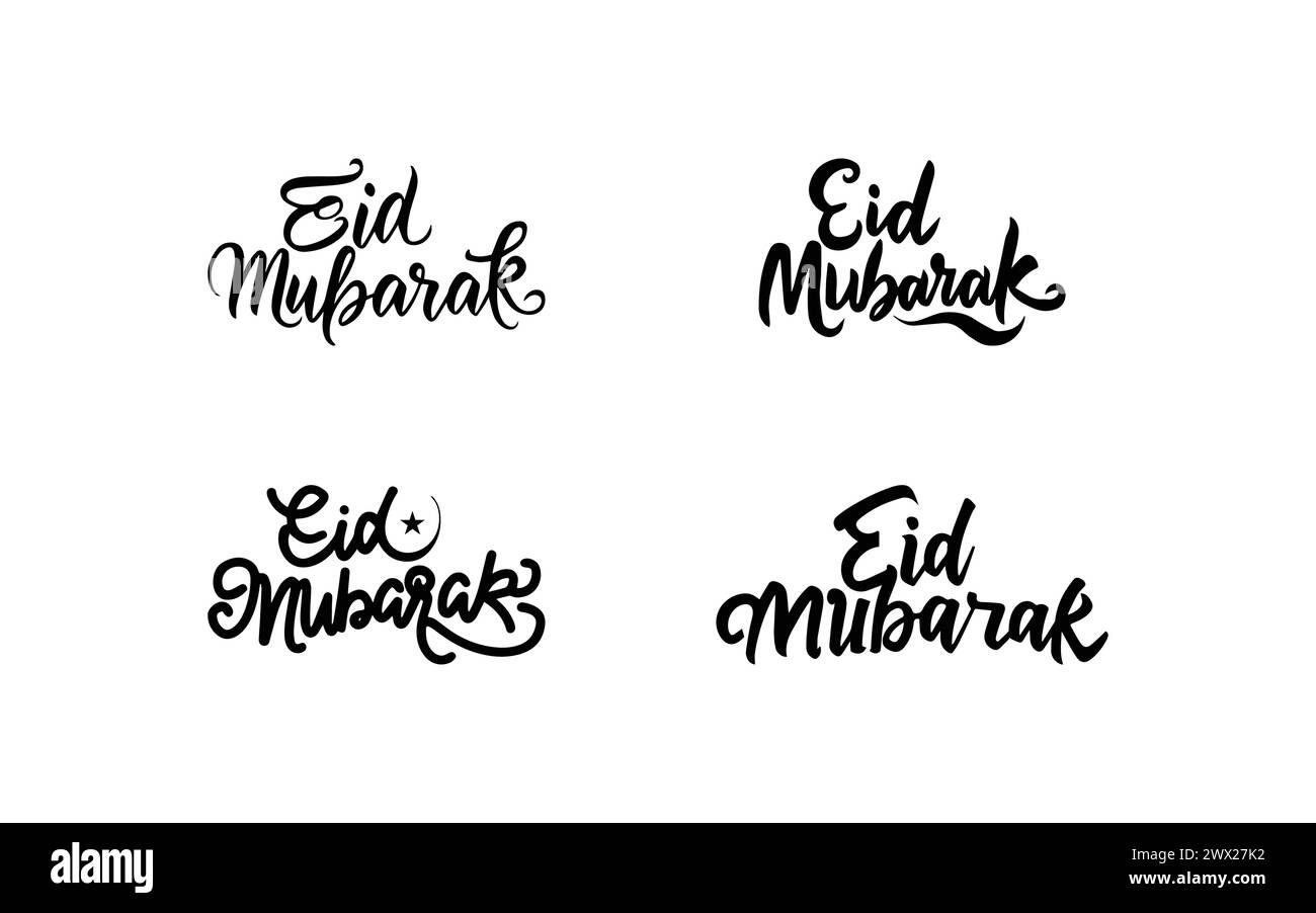 Eid Mubarak Typography Vector Design, Eid Mubarak Black and White ...