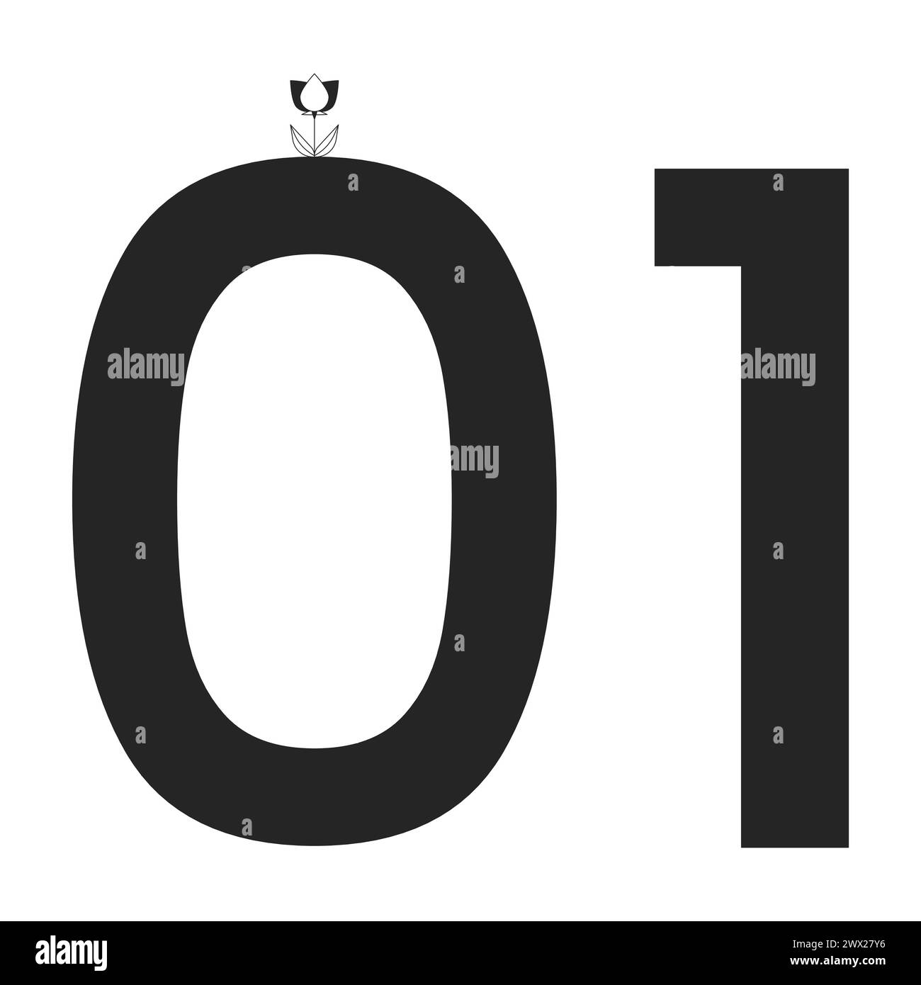 Binary code black and white 2D line cartoon object Stock Vector Image ...