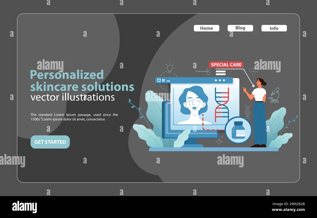 Custom skincare solutions illustration. Genomic precision shaping 