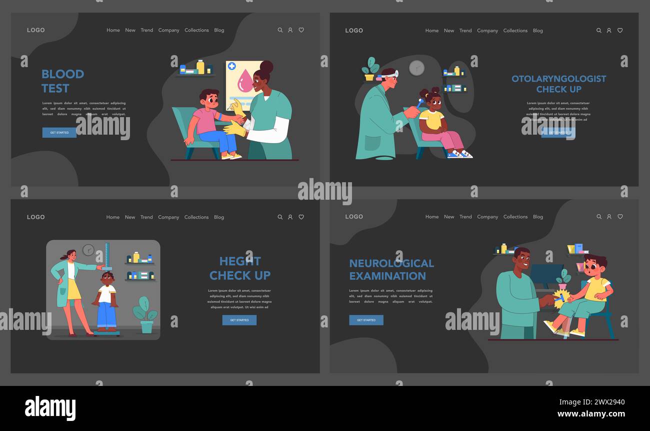 Child growth and mental health set. Growth measurement, neurological