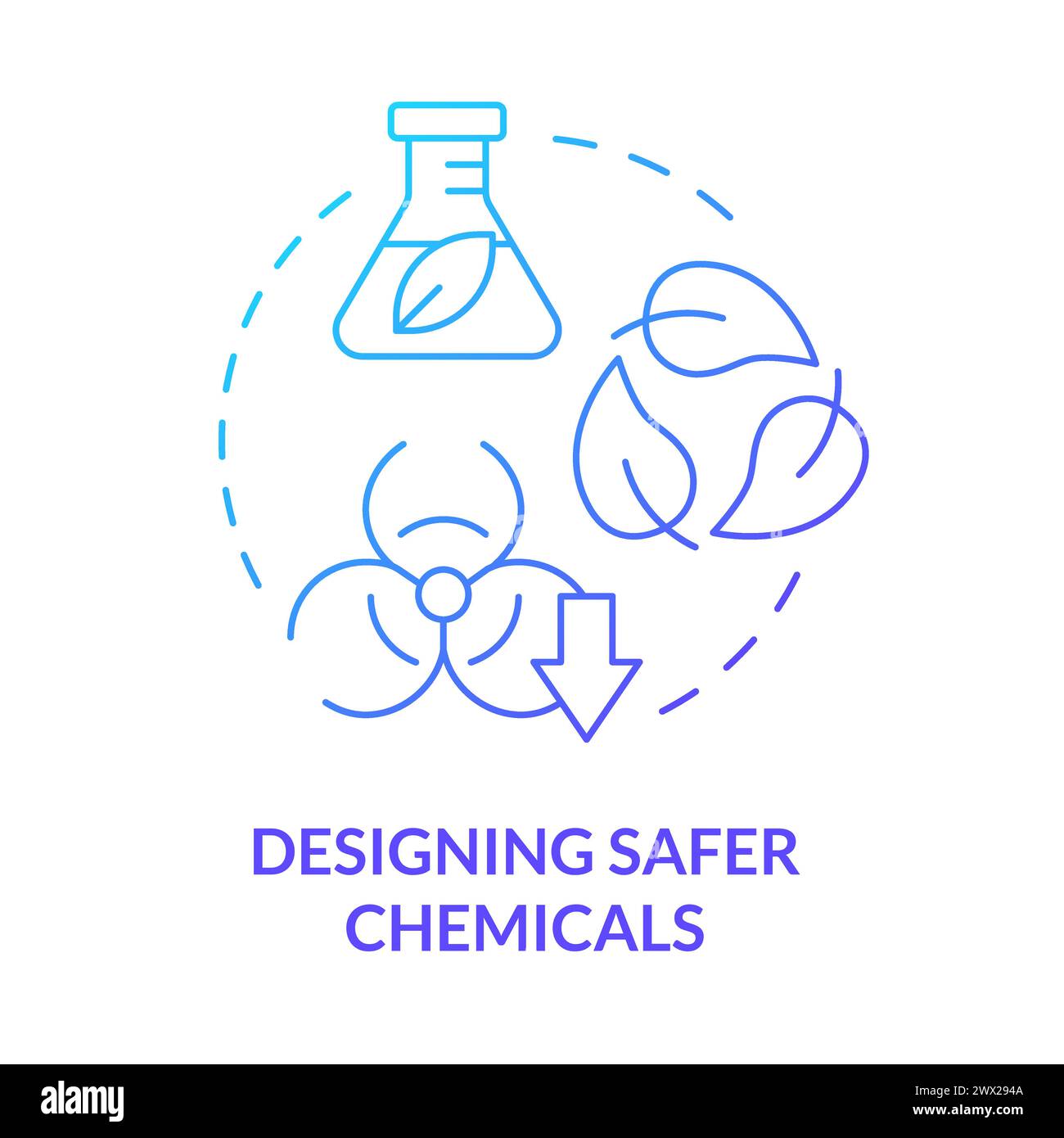 Designing safer chemicals blue gradient concept icon Stock Vector Image ...