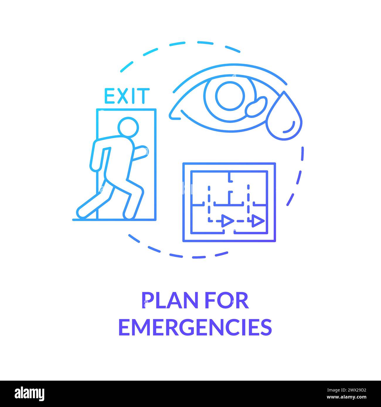 Plan for emergencies blue gradient concept icon Stock Vector