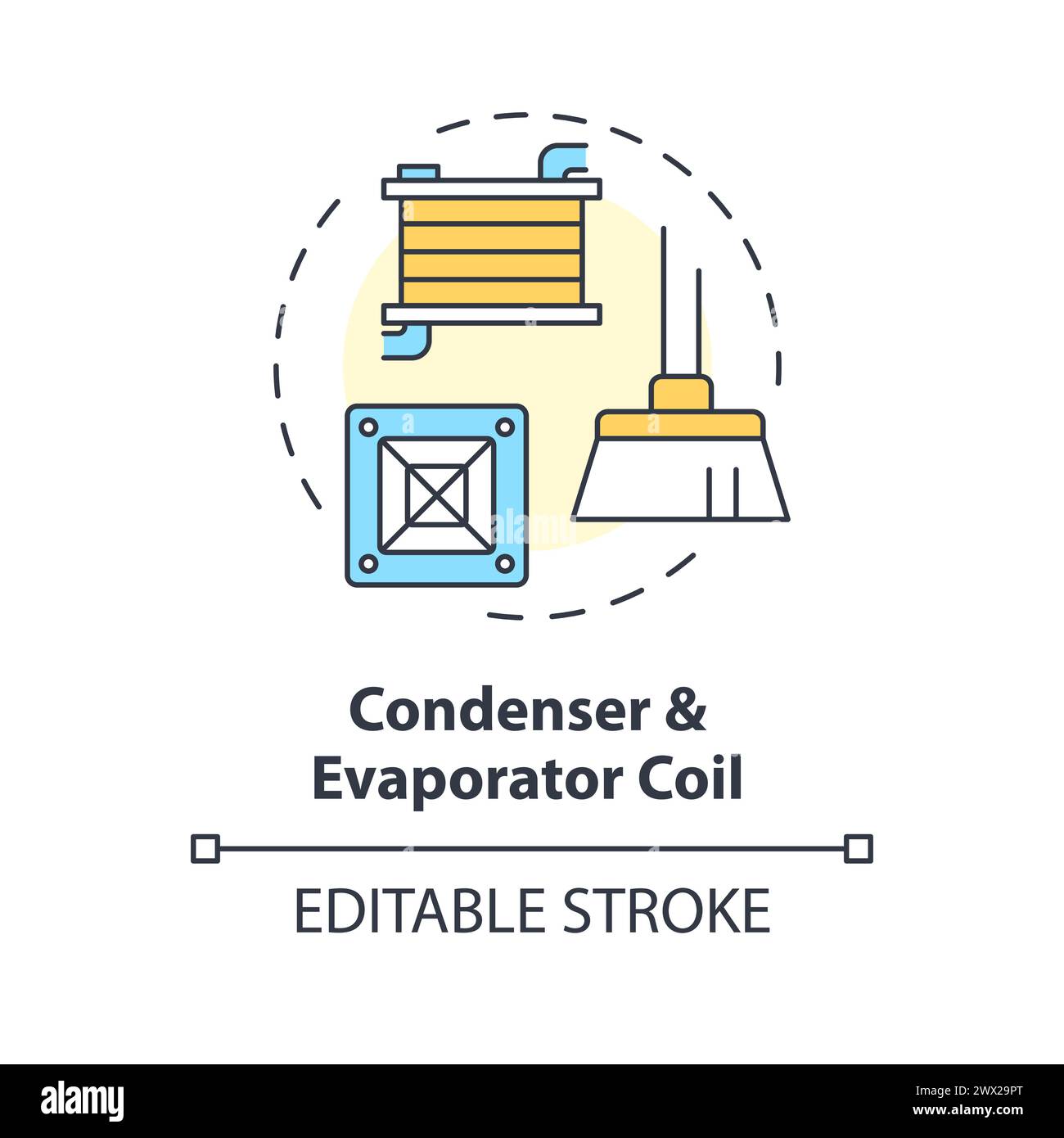 Condenser and evaporator coil multi color concept icon Stock Vector ...