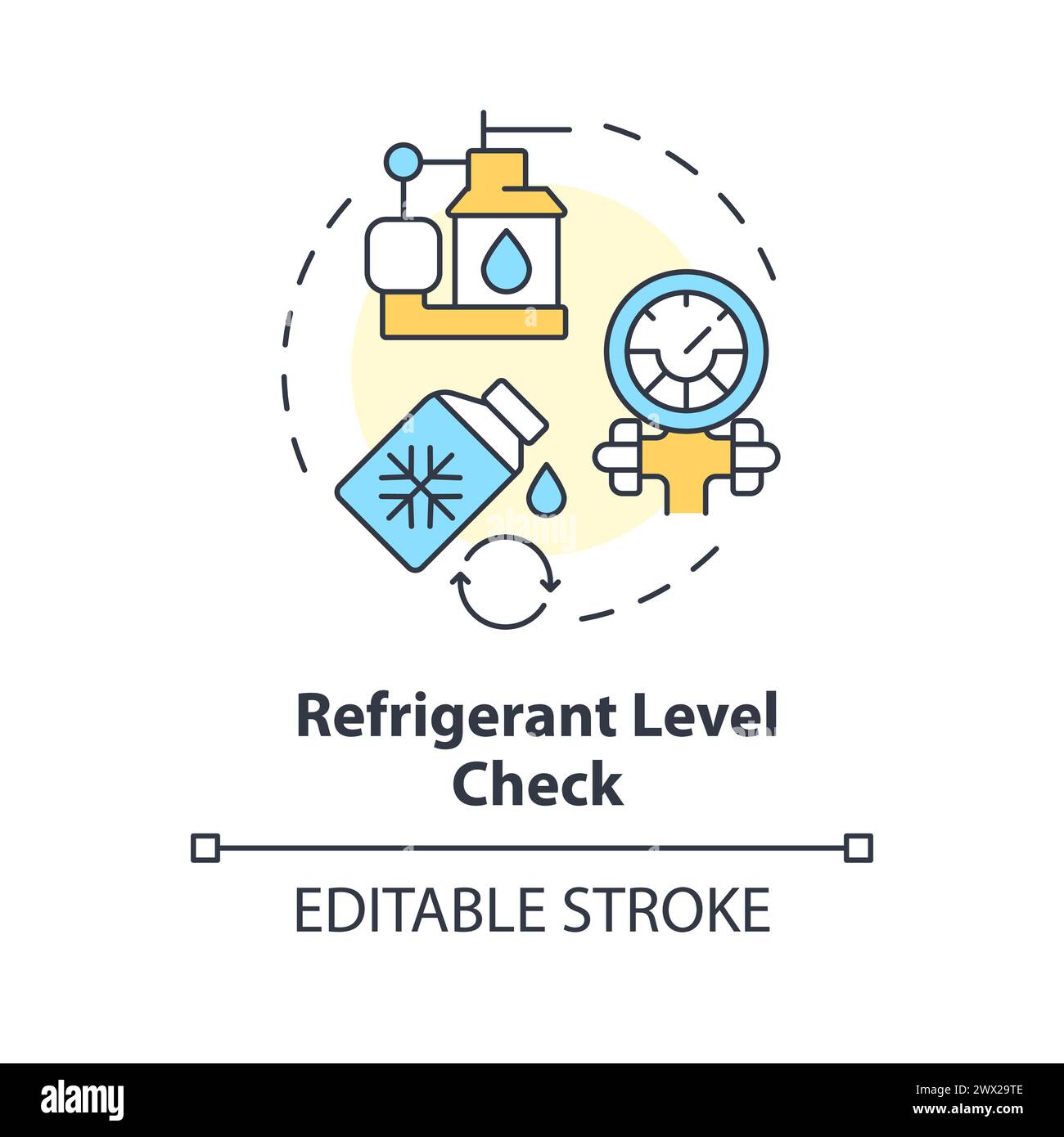 Refrigerant level check multi color concept icon Stock Vector Image