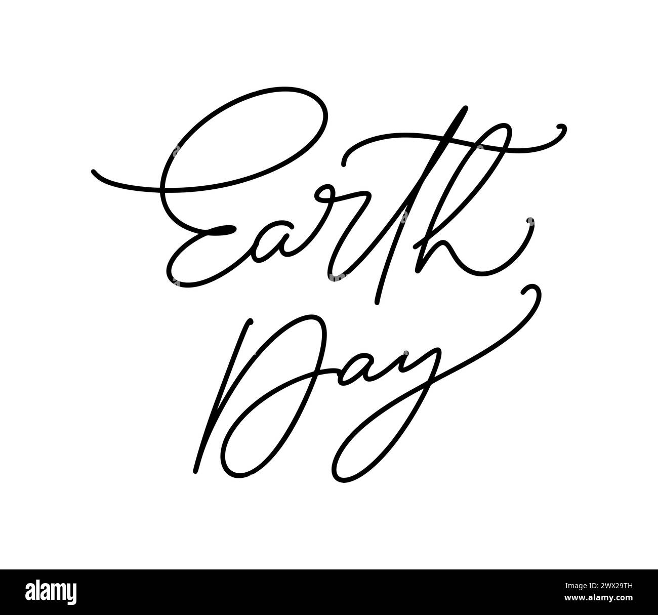 Earth Day handwritten lettering text. Typography calligraphic design for greeting cards and poster template celebration. Vector illustration Stock Vector