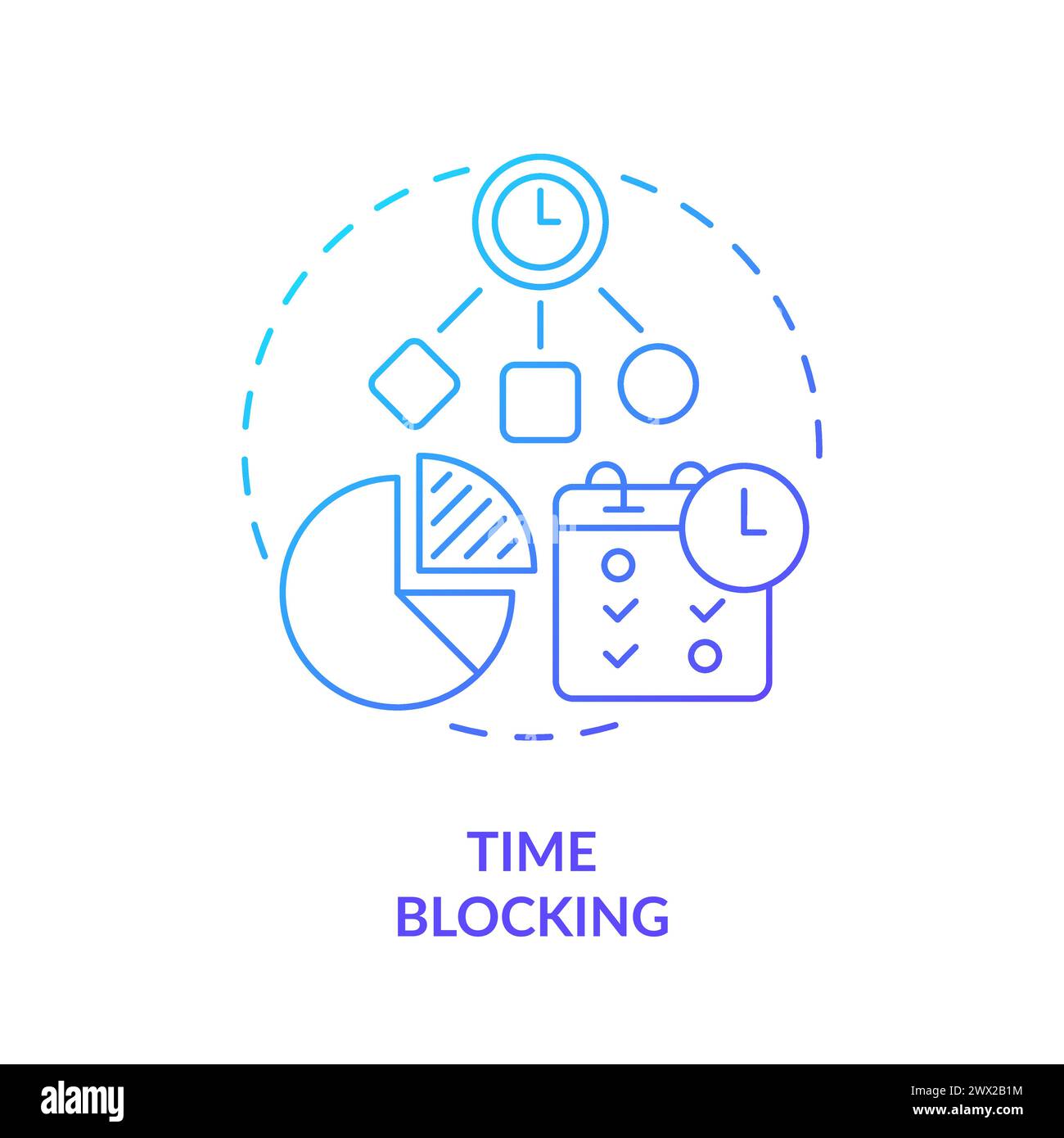 Time blocking blue gradient concept icon Stock Vector Image & Art - Alamy