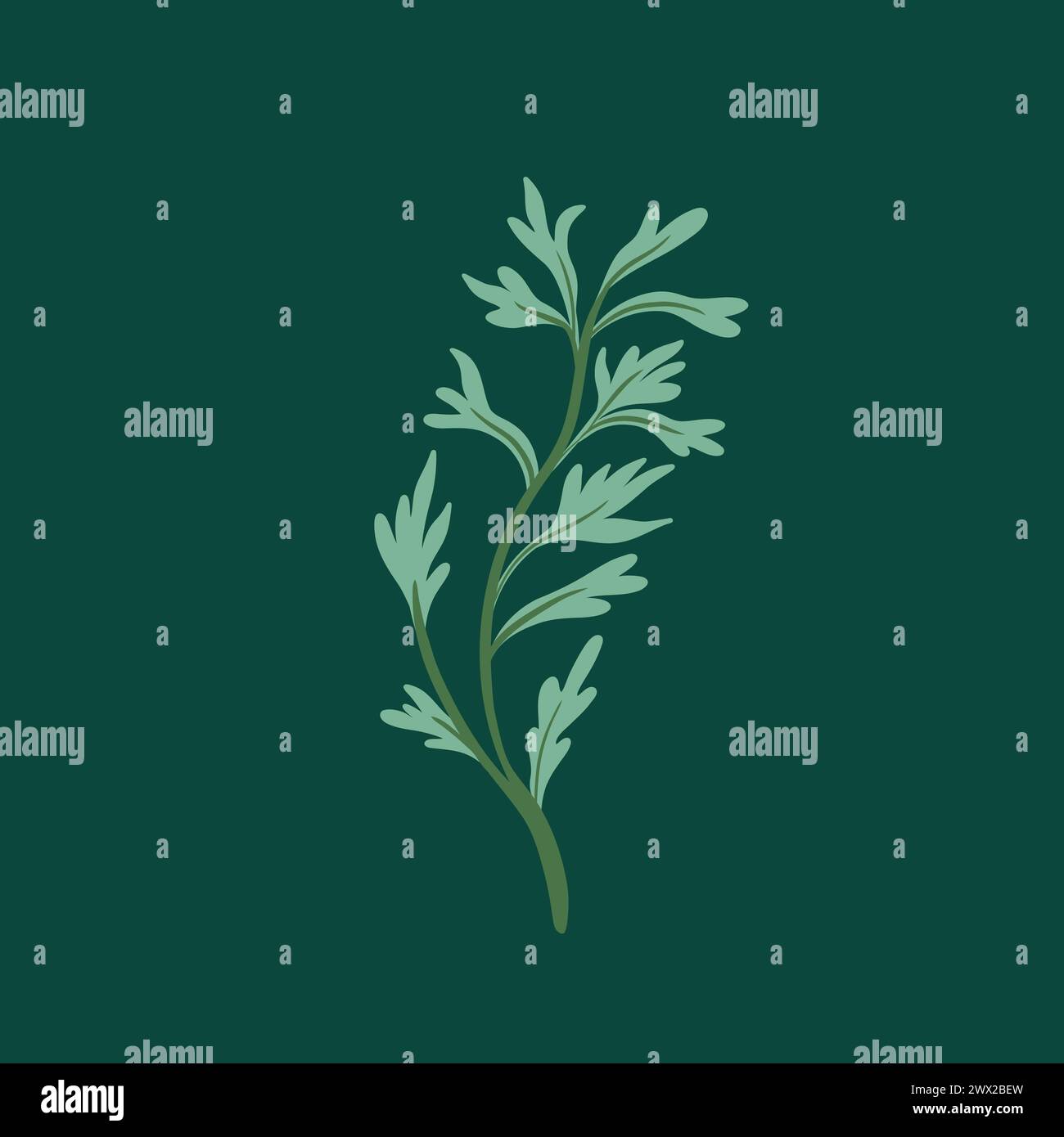 Collection of elegant beautiful tropical plants isolated on background. Cute leaves for decorative design elements. Stock Vector