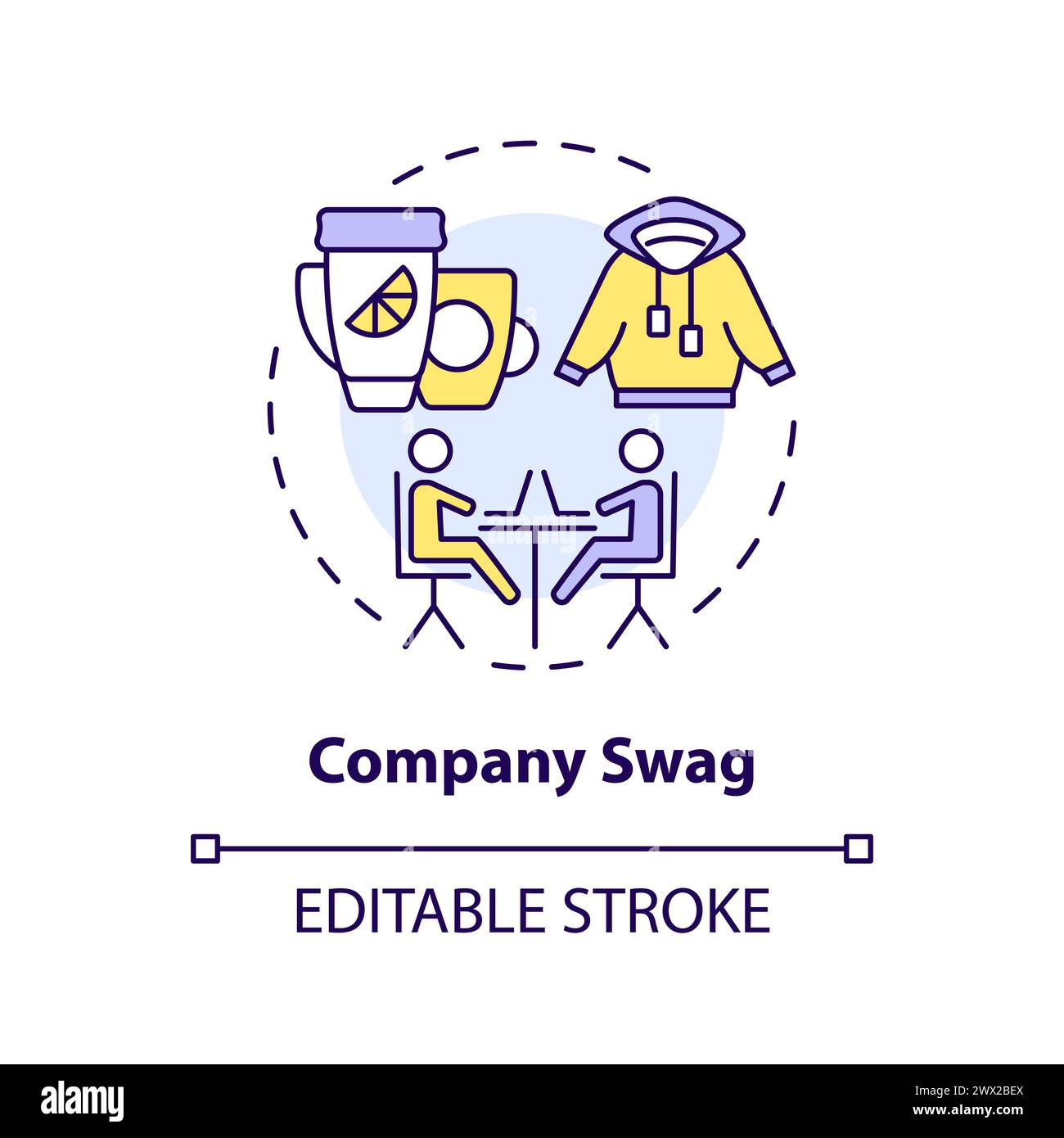 Company swag multi color concept icon Stock Vector